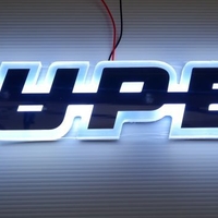 Светодиоден LED ЛЕД Надпис табела SUPER 24V бяла светлина 40 x 7cm
