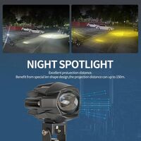 Универсален 20W Лед LED Халоген Фар Работна Лампа къси/дълги светлини бяла + жълта 9V - 60V за джип офроуд мотор мотоциклет