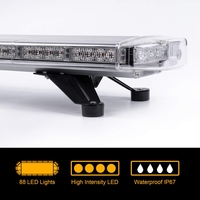 Мощна аварийна сигнална лампа 120см 88 LED ЛЕД блиц маяк буркан лед бар 12-24V със 15 режима на работа жълта за пътна помощ платформа снегорин багер бус ван и др.