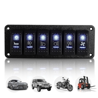 Панел за вграждане с 5 бутона ON-OFF универсални 12-24V за LED светлини бар фарове лебедки лампи за кола камион каравана джипове лодка и др.