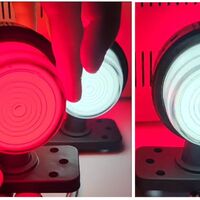 Комплект 2 бр. LED габарити маркери тип рогче 12V-24V, бяло-червено, Неон ефект - за ремаркета, платформи, камиони и др.