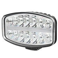 80W LED Лед Фар Халоген с DRL дневни светлини габарит бяло - оранжево неон ефект 24,5см x 13,9см, 4100lm, 12V - 24V, E-Mark Подходящ За DAF MAN Scania Volvo и др.