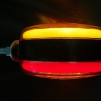 1 брой ЛЕД LED габарит за огледало ОБЕЦИ за камион 12-24V Scania Сканиа Volvo Волво MAN МАН DAF ДАФ Mercedes Мерцедес с ефект Неон Neon в оранжево-червено
