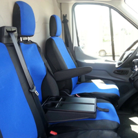 2+1 комплект калъфи / тапицерия - специално ушити за Ford Transit 2013+ - пасват перфектно - с отвор за барчето на двойната седалка - черно и синьо