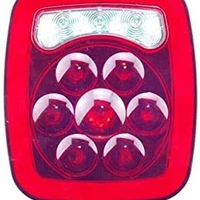 Комплект от 2 броя LED ЛЕД Диодни стопове стоп задна светлина 12V с Неон Neon ефект за камион бус ТИР ремарке каравана 166 x 142 mm