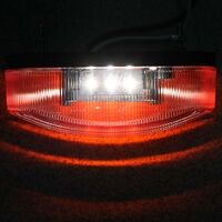 LED Диоднa Светлинa, Вертикален, Висящ Монтаж , Предна, Задна, ЛЕД Лампа, Бяло, Червено, 6 Диода, 12V E-Mark