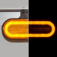 LED Светодиоден Габарит, Мигач, със Стойка, Маркер, Оранжев, Вграден Рефлектор, Е-Mark, Ефект Неон, Водоустойчив, 12V-24V