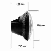 Комплект от 2бр. Универсален 7 инча 18см ЛЕД LED фар лампа халоген 12V-24V къси/дълги с DRL дневни светлини мигач бяло-жълто за АТВ джип мотоциклет камион трактор и др.