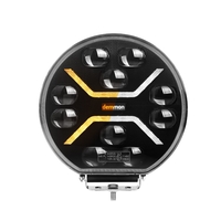 Диоден Халоген Фар с Бял Оранжев Габарит LED + DRL 70W Ø 220 мм 9 12V 24V Е-Mark Е9 за джип камион трактор багер земеделски машини и др.