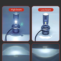 Комплект от 2 броя LED ЛЕД диодни крушки с лупа H4 Х4 12V - 24V 80W 12000LM за фарове Canbus без грешки 6000К-6500К къси/дълги