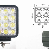 Универсален 48W Лед LED Халоген Фар Работна Лампа 12V - 24V с Насочена Spot Светлина за автомобил офроуд бус ван камион