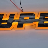 Светодиоден LED ЛЕД Надпис табела SUPER 24V оранжева светлина 40 x 7cm