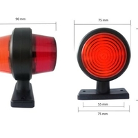 Комплект от 2 броя 12-24V ЛЕД LED Диодни Странични Маркери, Рогчета, Светлини За Камион, Ремарке, Каравана, Кемпер АТВ и др., червено-оранжево