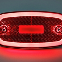LED Червен Светодиоден Габарит Маткер Токос Неон Ефект, 122mm x 63mm , с Три Функции 12V-24V
