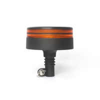 25W LED ЛЕД Аварийна Сигнална Лампа Маяк Буркан Двуредов с 50 Диода Оранжева Жълта 12V - 24V за монтаж на тръба