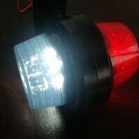 Комплект от 2 броя 12-24V ЛЕД LED Диодни Странични Маркери Рогчета Светлини Опушено Стъкло За Камион Ремарке Каравана Кемпер АТВ бяло - червено