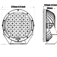 96W LED ЛЕД ДИОДЕН СУПЕР МОЩЕН ВОДОУСТОЙЧИВ ХАЛОГЕН ФАР ПРОЖЕКТОР ЛАМПА 9 225 MM 12-24V