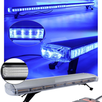 12V 24V Лед Led Диодна Мощна Синя Аварийна Сигнална Лампа Буркан 97.5 см 10 режина За Пътна Помощ Платформа Снегорин и др.