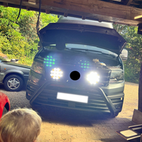 LED Диоден Халоген Dark knight Фар с DRL бяло - жълто оранжев габарит Ø 218мм 12V - 24V E-mark E9 за Джип Камион Трактор Багер Земеделски Машини и др.