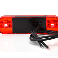 LED Светодиоден Габарит, Маркер, Токос, Червен, Е-Mark, 3 LED, 12V-24V, 8,4 см