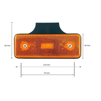 1 брой LED Оранжев Светодиоден Страничен Габарит Със Стойка, Маркер, Токос 12v 24v Е-марк Е9 за камион, бус, ван, платформа, каравана