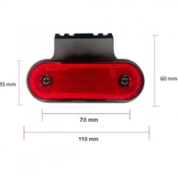 LED Диоден Габарит Маркер Токос със стойка 12V - 24V За Камион Бус Ван Ремарке Каравана Платформа червен