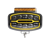 LED Халоген Фар 3 Функции DRL бяла/оранжева светлина с 360° аварийна лампа с 4 функции на премигане 12-24V за джип камион агротехника и др.