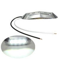 Бял LED Габарит, Маркер, 4 диода, Хромирана рамка - 24V