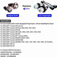 Комплект от 2 броя LED крушки Angel Eyes ангелски очи 12V-24V цвят жълт за BMW с Canbus без грешки