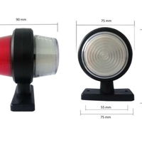 Комплект от 2 броя 12-24V висококачествени ЛЕД LED Диодни Странични Маркери, Рогчета, Светлини За Камион, Ремарке, Каравана, Кемпер АТВ и др., Неон Neon Ефект бяло-червено