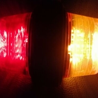 Комплект от 2 броя 12-24V ЛЕД LED Диодни Странични Маркери, Рогчета, Светлини За Камион, Ремарке, Каравана, Кемпер АТВ и др., червено-оранжево