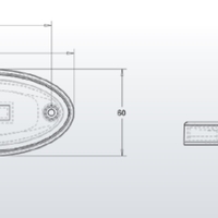 LED Светодиоден Габарит, 116mm x 60mm, Червен, Неон Ефект, Три Функции,12V-24V