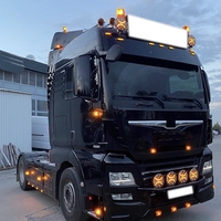Диоден Халоген Фар с Бял Оранжев Габарит LED + DRL 70W Ø 220 мм 9 12V 24V Е-Mark Е9 за джип камион трактор багер земеделски машини и др.