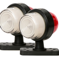 Комплект 2 бр. LED габарити маркери тип рогче 12V-24V, бяло-червено, Неон ефект - за ремаркета, платформи, камиони и др.