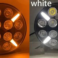 LED Диоден Халоген Dark knight Фар с DRL бяло - жълто оранжев габарит Ø 218мм 12V - 24V E-mark E9 за Джип Камион Трактор Багер Земеделски Машини и др.