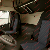 Комплект 1+1 тапицерия от еко кожа за VOLVO FH EURO 6 2016-2020 - черно