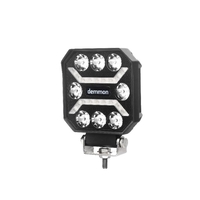 Универсална мощна LED ЛЕД диодна лампа халоген бяла светлина 27W 12V - 24V за камион трактор ролбар АТВ джип земеделски и селскостопански машини и др. 110 x 110 x 37 mm E-mark E9