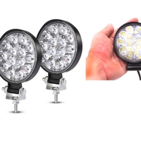 Комплект от 2бр. 42W Мини Лед LED Диоден Фар Халоген Дневни Светлини 12V - 24V за автомобил офроуд бус ван камион