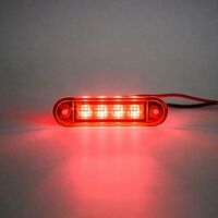 LED Диоден Вграден Страничен Габарит, Маркер, Токос Червен 12-24V за камион, бус, ван, платформа, ремарке Е-марк Е9