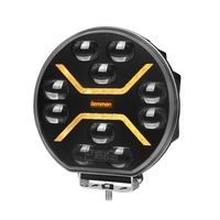 Диоден Халоген Фар с Бял Оранжев Габарит LED + DRL 70W Ø 220 мм 9 12V 24V Е-Mark Е9 за джип камион трактор багер земеделски машини и др.