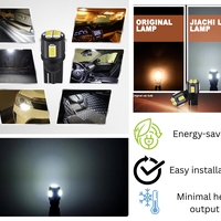 Комплект 2 бр. LED крушки T10 W5W, 7000K бяла светлина, ниска консумация, 12V - блистер