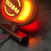 1 брой LED ЛЕД страничен габарит рогче 12 -24V оранжево - червено “old school” Неон Ефект с лого Iv