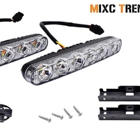 Комплект Предни Мощни 9 Led Лед Диодни Дневни Светлини С Мигач - Функция Динамичен Бягащ Мигач - 12V 36W