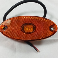 LED ЛЕД Диоден Маркер Габарит Токос Със Стойка Скоба Оранжев Жълт с 2 Диода Вграден Рефлектор 24V
