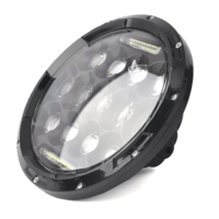 Комплект от 2бр. универсален 7 инча 18см ЛЕД LED фар лампа халоген 12V-24V къси/дълги с DRL дневни светлини бяло 8000lm за АТВ джип мотоциклет камион трактор и др.