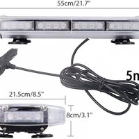 55 см 40 LED ЛЕД мощна аварийна диодна сигнална лампа блиц с магнити 12-24V 10 режима на работа жълта оранжева светлина E-Mark Е9 за пътна помощ платформа снегорин багер и др.