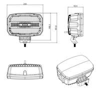 LED комбиниран халоген Flexzon 12–24V, 175W, 11000 lm, оранжев/бял DRL и аварийна блиц светлина с 4 режима, E-mark, IP67/69K