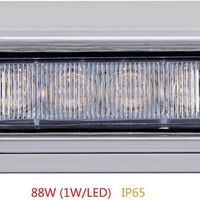 120 см 88 LED ЛЕД 88W мощна аварийна диодна сигнална лампа блиц 12-24V 15 режима на работа жълта оранжева светлина E-Mark Е9 за пътна помощ платформа снегорин багер и др.