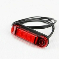 LED Светодиоден Габарит, Маркер, Токос, Червен, Овален, Е-Mark, 4 LED, 12V-24V, 8 см
