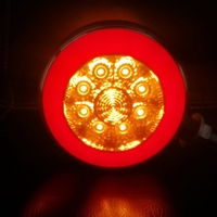Комплект от 2 броя ЛЕД LED габарит за огледало ОБЕЦИ за камион 12-24V Scania Сканиа Volvo Волво MAN МАН DAF ДАФ Mercedes Мерцедес с ефект Неон Neon в оранжево-червено